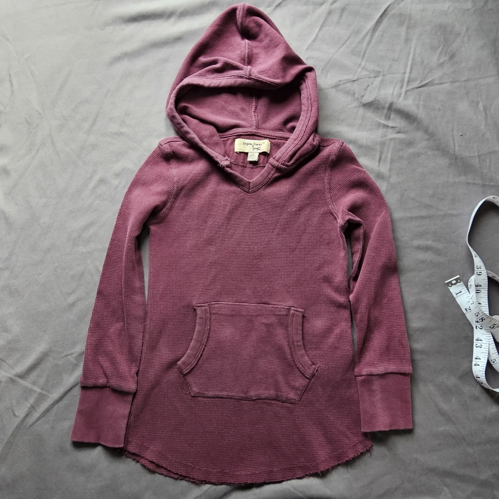 ⭐️ Triple Five Soul Purple Hooded Long Sleeve Waffle Top